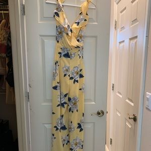 Yellow flowered jumpsuit